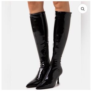 rag & bone Glossy Black Knee-High Boots